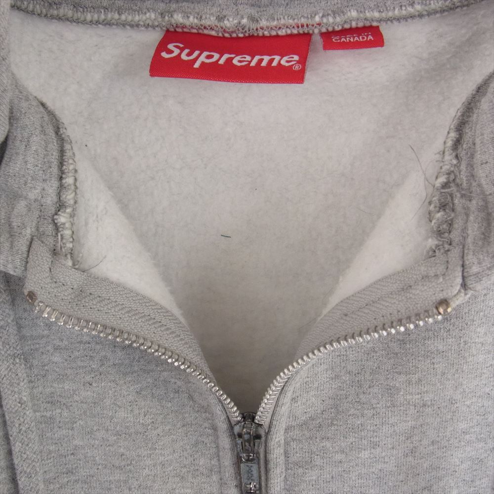 Supreme シュプリーム 14AW LOGO TAPE ZIP UP ロゴ テープ ジップアップ パーカー グレー系 M【中古】