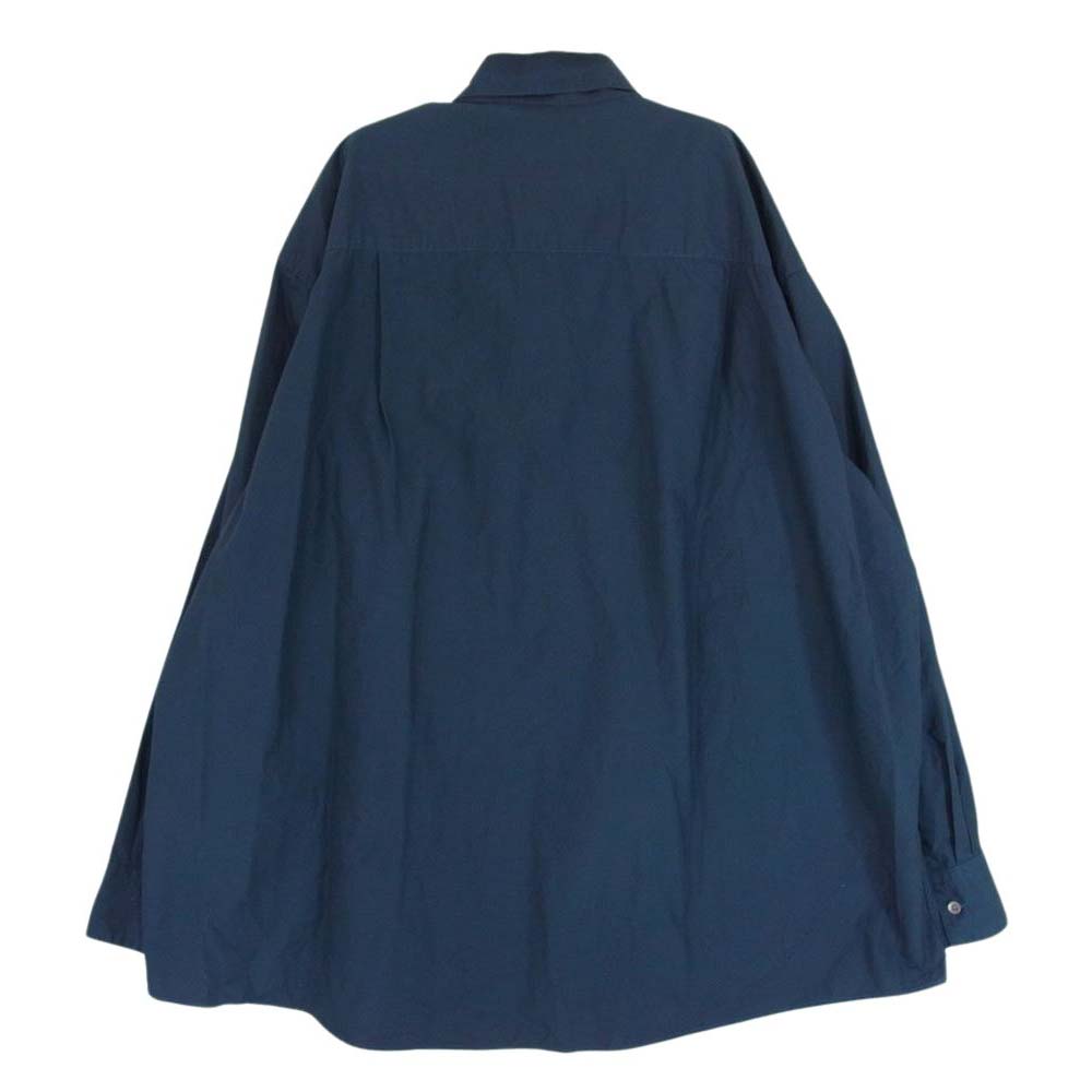 ヨーク 22AW YK22AW0433SH OVERSIZED BIG POCKET SHIRT オーバーサイズ ビッグポケット レギュラーカラー 長袖 シャツ ネイビー系 3【中古】