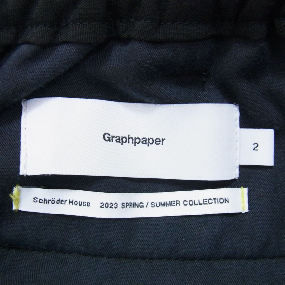 GRAPHPAPER グラフペーパー 23SS GM231-40047 Dry Wool Tropical Tuck Wide Trousers ドライウールトロピカル タック ワイド トラウザーズ パンツ ブラック系 2【中古】
