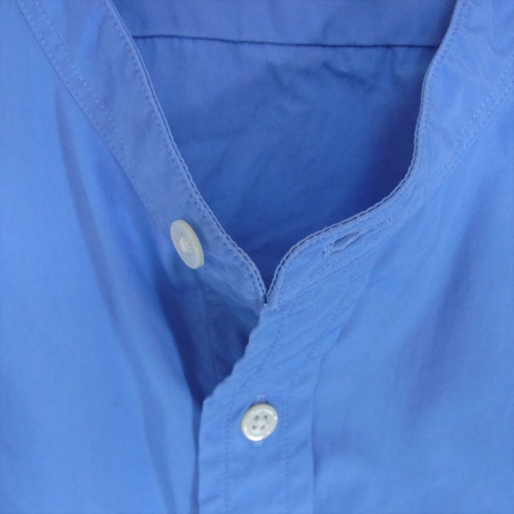 GRAPHPAPER グラフペーパー 22AW GM223-50076B High Count Broad Band Collar Shirt ハイカウント ブロード バンドカラー 長袖 シャツ ブルー系 F【中古】