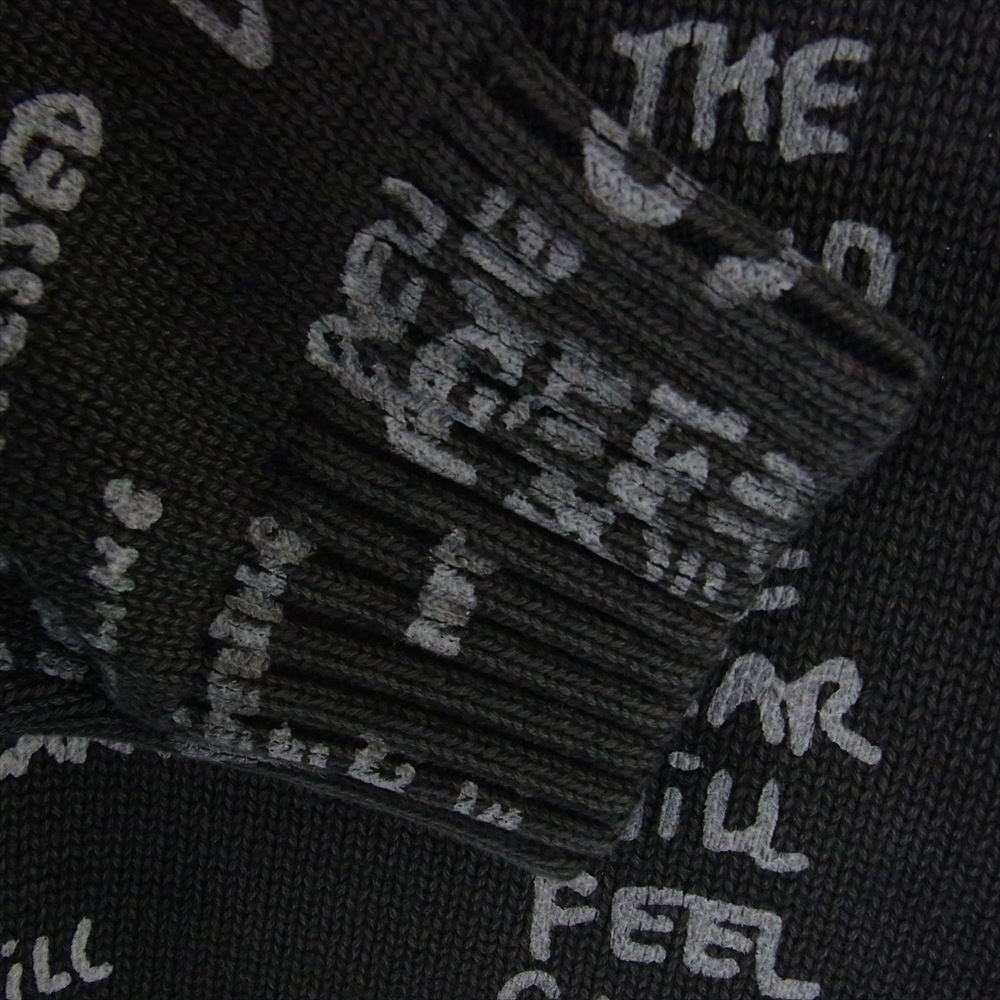 Supreme シュプリーム 23SS  Gonz Poems Sweater ゴンズポエムクルーネック 総柄 ニットセーター ブラック系 XL【中古】
