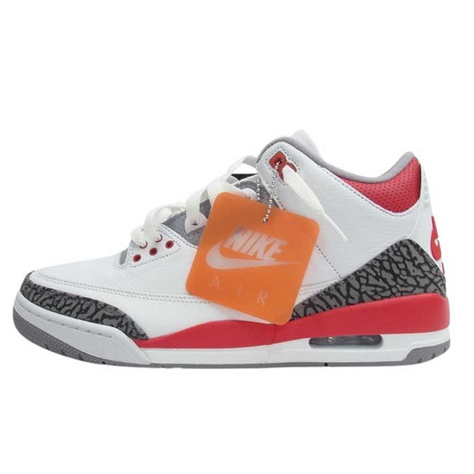 NIKE ナイキ DN3707-160 AIR JORDAN 3 RETRO エアジョーダン3 レトロ ファイヤーレッド スニーカー  ホワイト系 レッド系 28cm【新古品】【未使用】【中古】