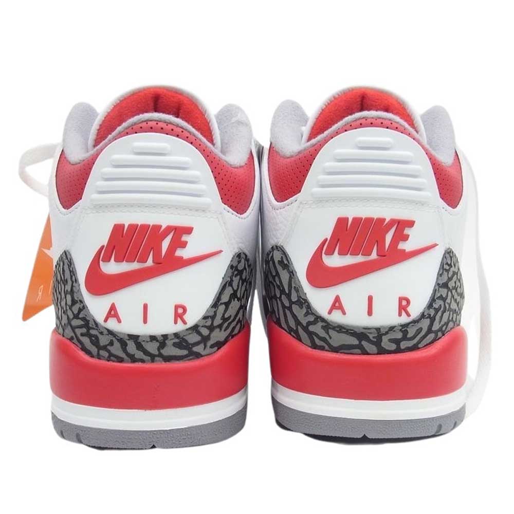 NIKE ナイキ DN3707-160 AIR JORDAN 3 RETRO エアジョーダン3 レトロ ファイヤーレッド スニーカー  ホワイト系 レッド系 28cm【新古品】【未使用】【中古】