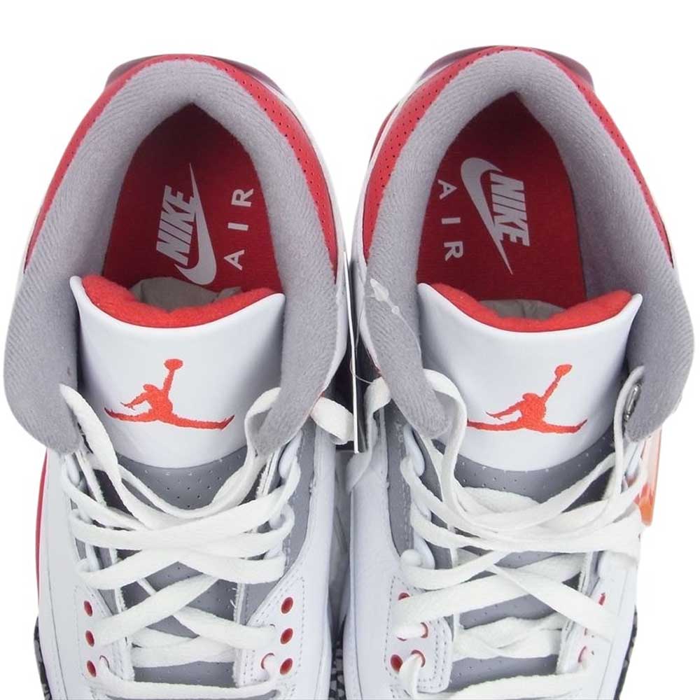 NIKE ナイキ DN3707-160 AIR JORDAN 3 RETRO エアジョーダン3 レトロ ファイヤーレッド スニーカー  ホワイト系 レッド系 28cm【新古品】【未使用】【中古】