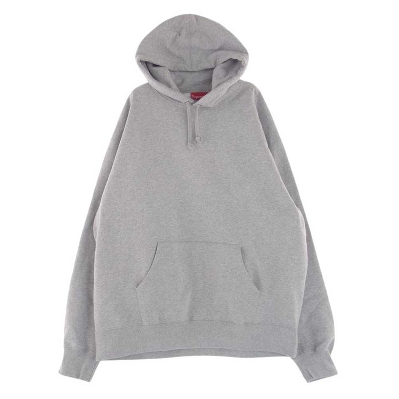 Supreme シュプリーム 22AW Satin Applique Hooded Sweatshirt サテン アップリケ スウェットプルオーバーパーカー フーディ グレー グレー系 XXL【美品】【中古】