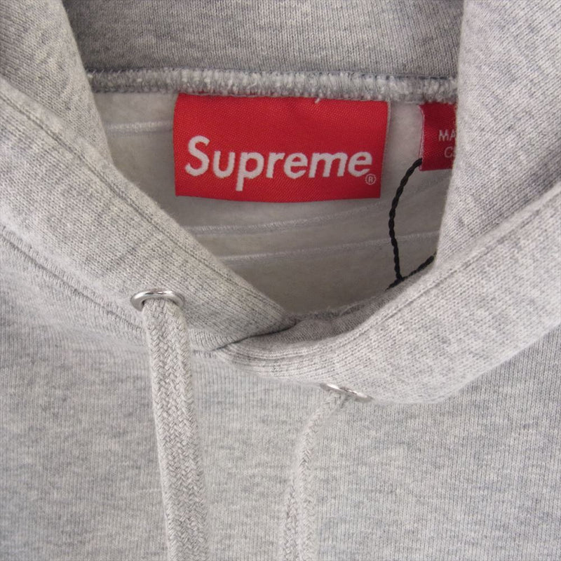 Supreme シュプリーム 22AW Satin Applique Hooded Sweatshirt サテン アップリケ スウェットプルオーバーパーカー フーディ グレー グレー系 XXL【美品】【中古】