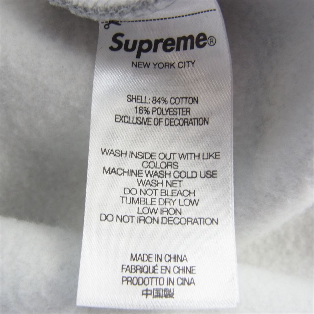 Supreme シュプリーム 22AW Satin Applique Hooded Sweatshirt サテン アップリケ スウェットプルオーバーパーカー フーディ グレー グレー系 XXL【美品】【中古】