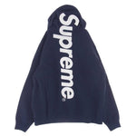Supreme シュプリーム 22AW Satin Applique Hooded Sweatshirt サテン アップリケ スウェットプルオーバーパーカー フーディ ネイビー ネイビー系 XXL【美品】【中古】