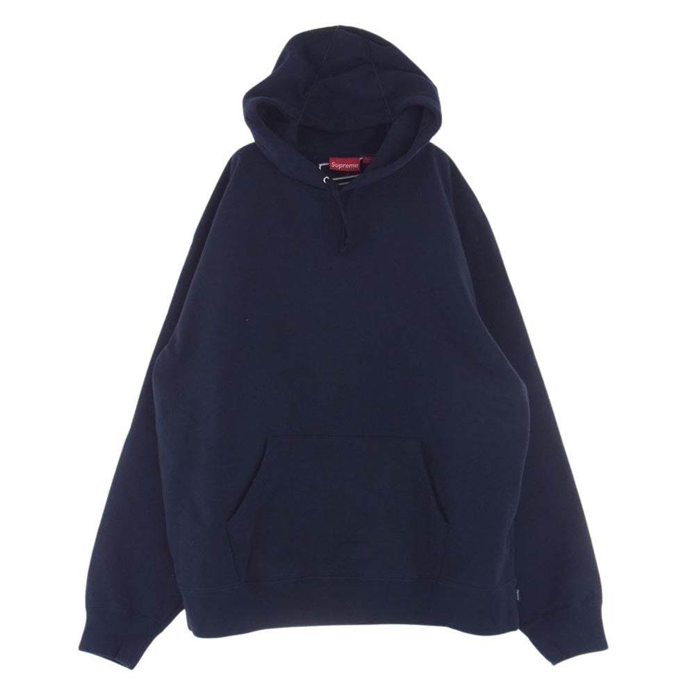 Supreme シュプリーム 22AW Satin Applique Hooded Sweatshirt サテン アップリケ スウェットプルオーバーパーカー フーディ ネイビー ネイビー系 XXL【美品】【中古】