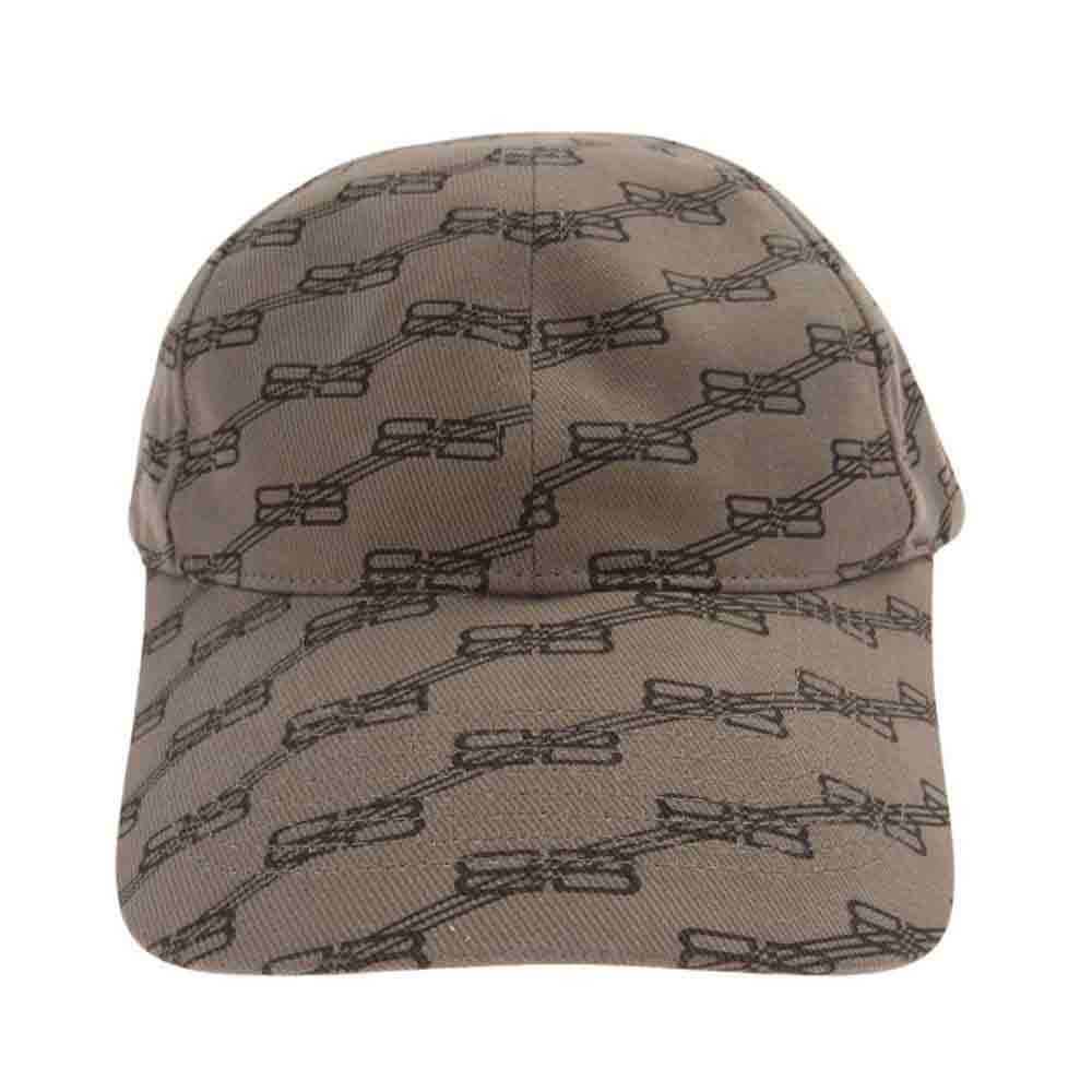 BALENCIAGA バレンシアガ 704104 410B2 BB MONOGRAM ロゴ総柄 キャップ ベージュ ブラウン系 L 59cm【新古品】【未使用】【中古】