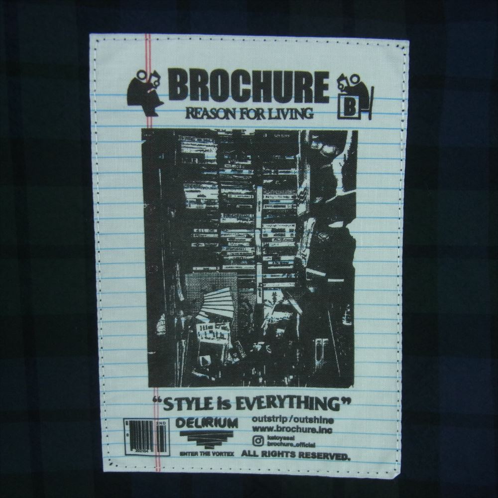 ブローシュア GENERALLY SHIRTS ジェネラリー チェック ビッグ 長袖 シャツ グリーン系 L【極上美品】【中古】