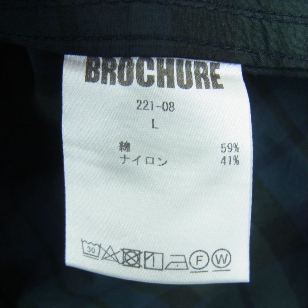 ブローシュア GENERALLY SHIRTS ジェネラリー チェック ビッグ 長袖 シャツ グリーン系 L【極上美品】【中古】