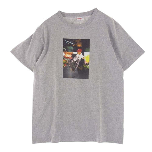 Supreme シュプリーム 14SS × COMME des GARCONS SHIRT コムデギャルソン Harold Hunter ハロルドハンター USA製 フォトプリ スケート 半袖 Tシャツ グレー系 L【中古】