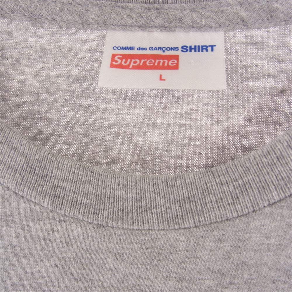Supreme シュプリーム 14SS × COMME des GARCONS SHIRT コムデギャルソン Harold Hunter ハロルドハンター USA製 フォトプリ スケート 半袖 Tシャツ グレー系 L【中古】