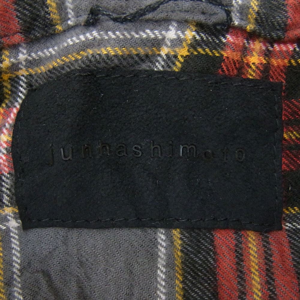 junhashimoto ジュンハシモト 1062110005 CHECK BIAS SHT 日本製 シワ加工 バイアス 切替 フロントフック コットン チェック 長袖 シャツ グレー系 3【中古】