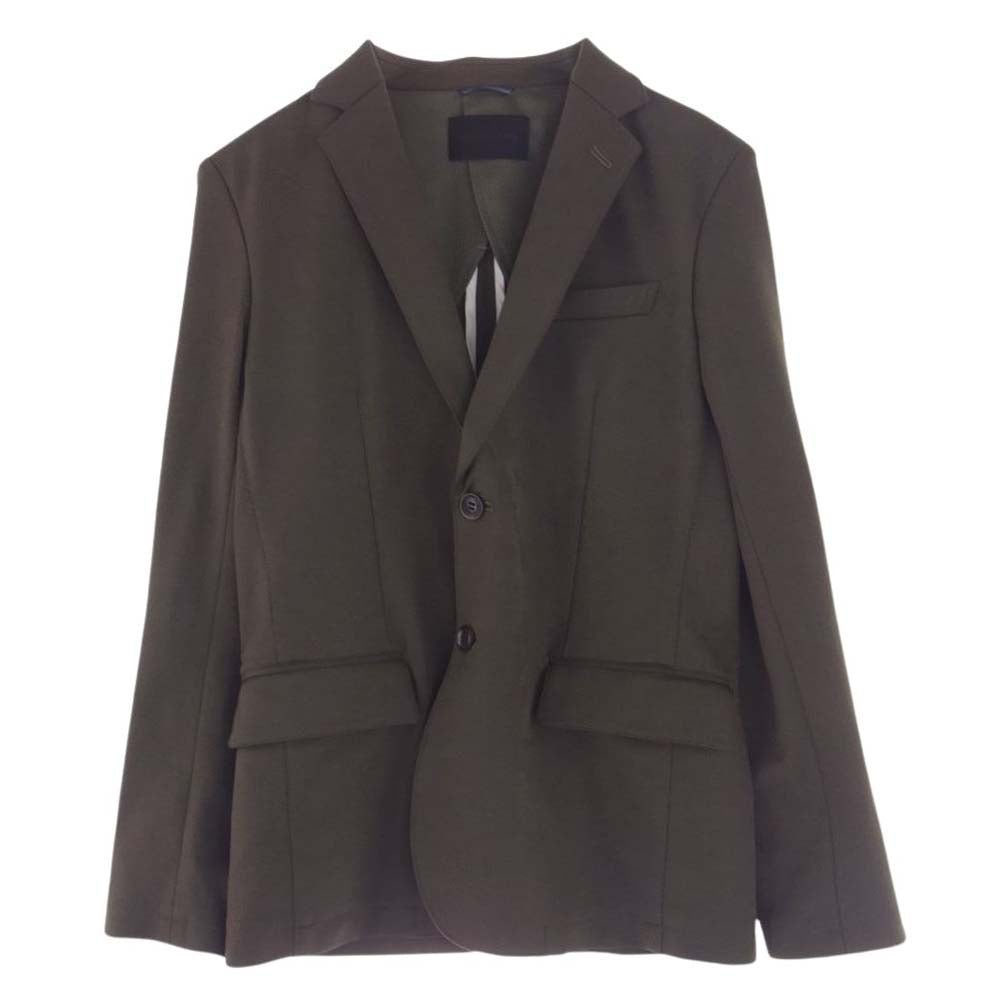 junhashimoto ジュンハシモト 1030000006-12  JERSEY JACKET EMBOSS CAMO エンボス カモ柄 2B ジャージー ジャケット ダークブラウン系 3【中古】