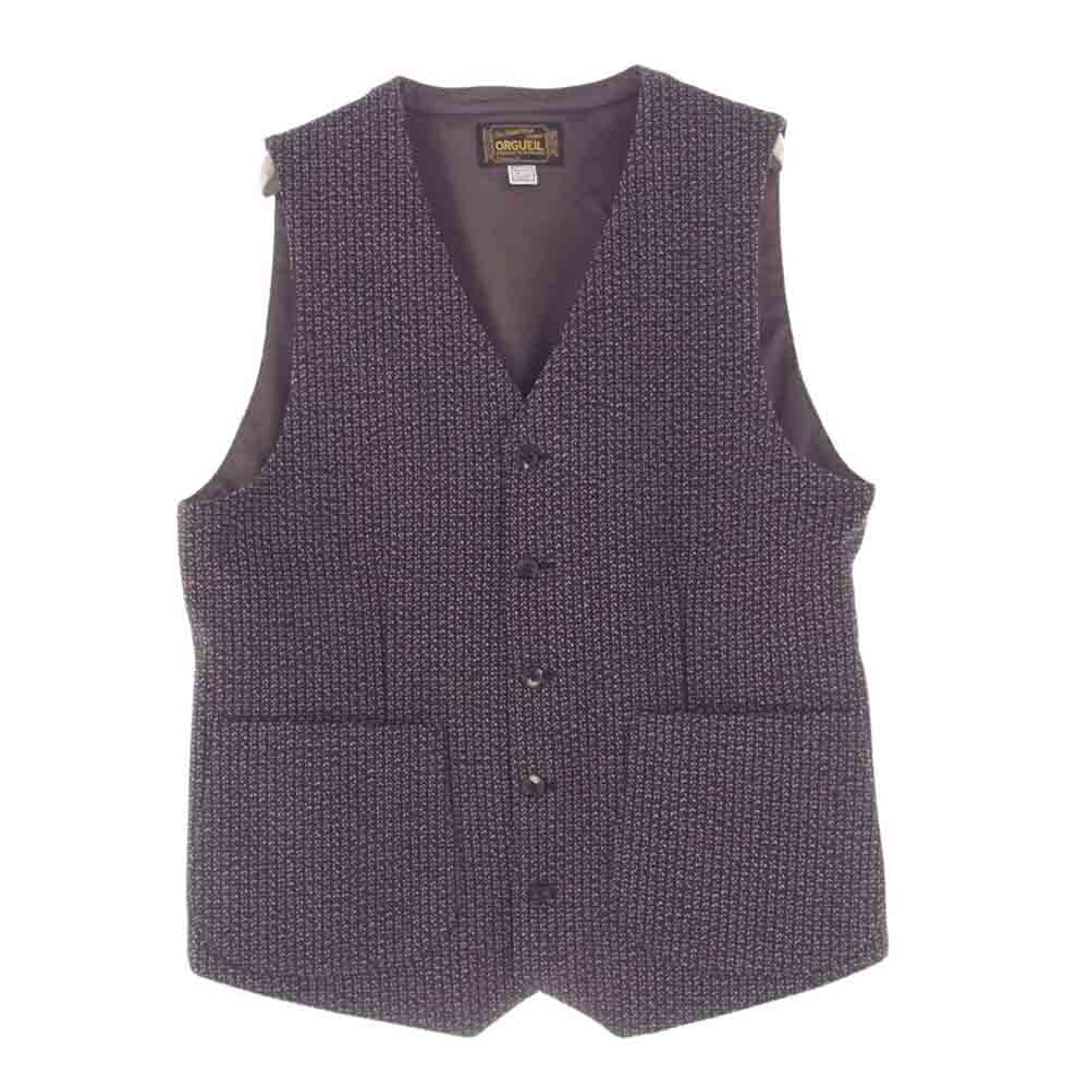 ORGUEIL オルゲイユ OR-4112 Beach Cloth Gilet ビーチクロス ジレ ベスト ブラウン系 42【中古】