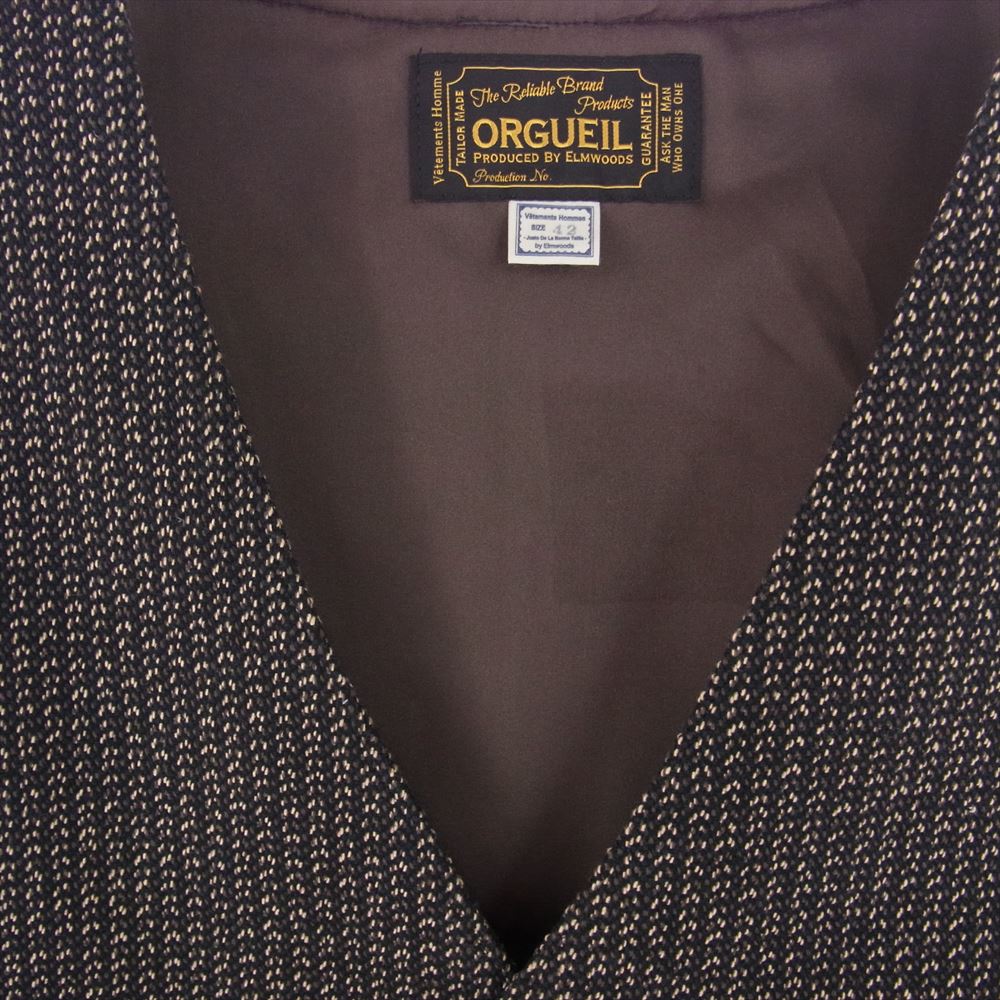 ORGUEIL オルゲイユ OR-4112 Beach Cloth Gilet ビーチクロス ジレ ベスト ブラウン系 42【中古】