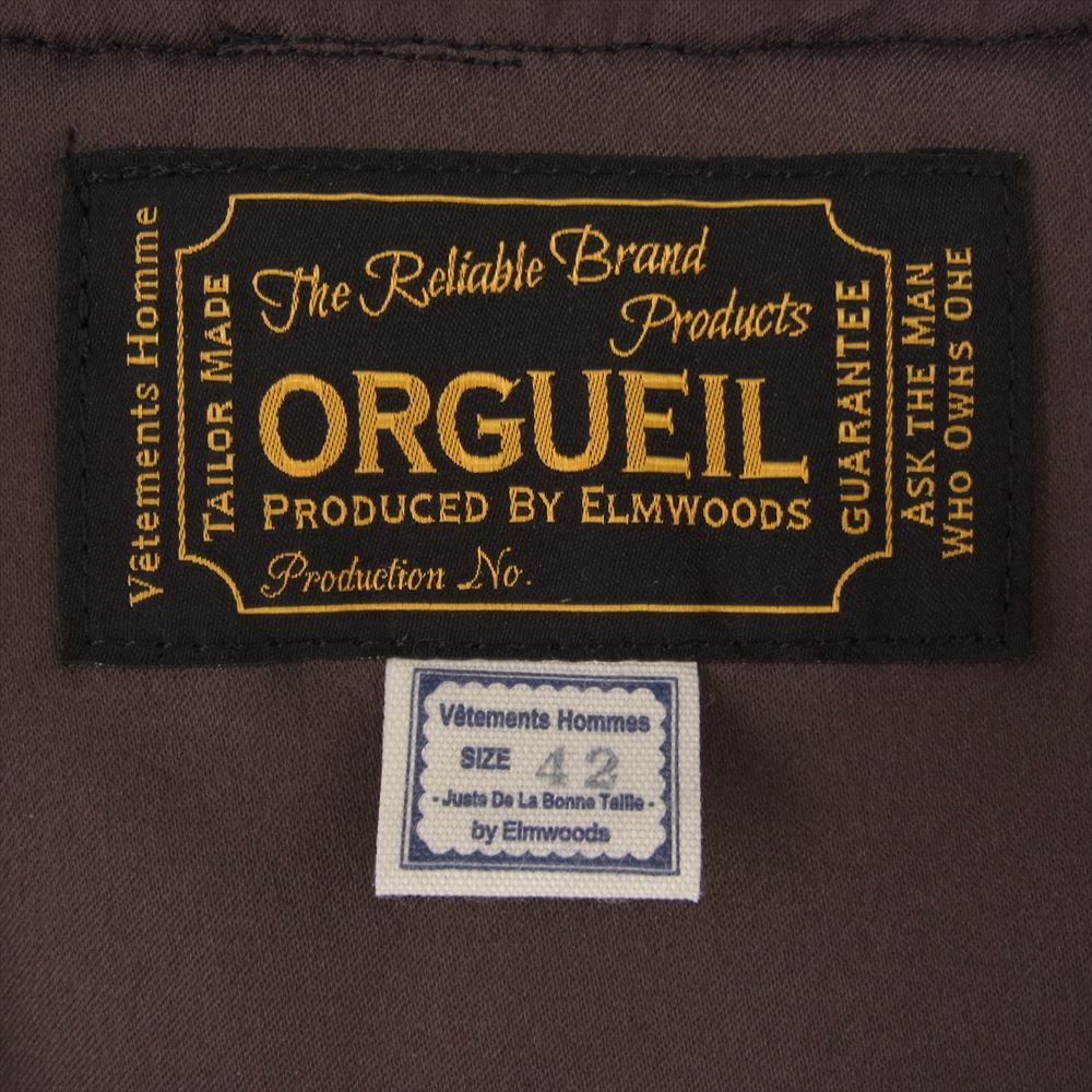 ORGUEIL オルゲイユ OR-4112 Beach Cloth Gilet ビーチクロス ジレ ベスト ブラウン系 42【中古】