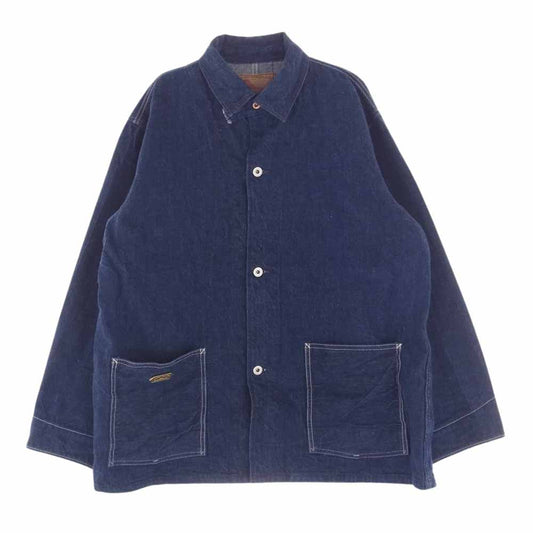 FOB FACTORY エフオービーファクトリー F2417 WW2 DENIM COVER ALL デニム カバーオール ジャケット インディゴブルー系 42【中古】