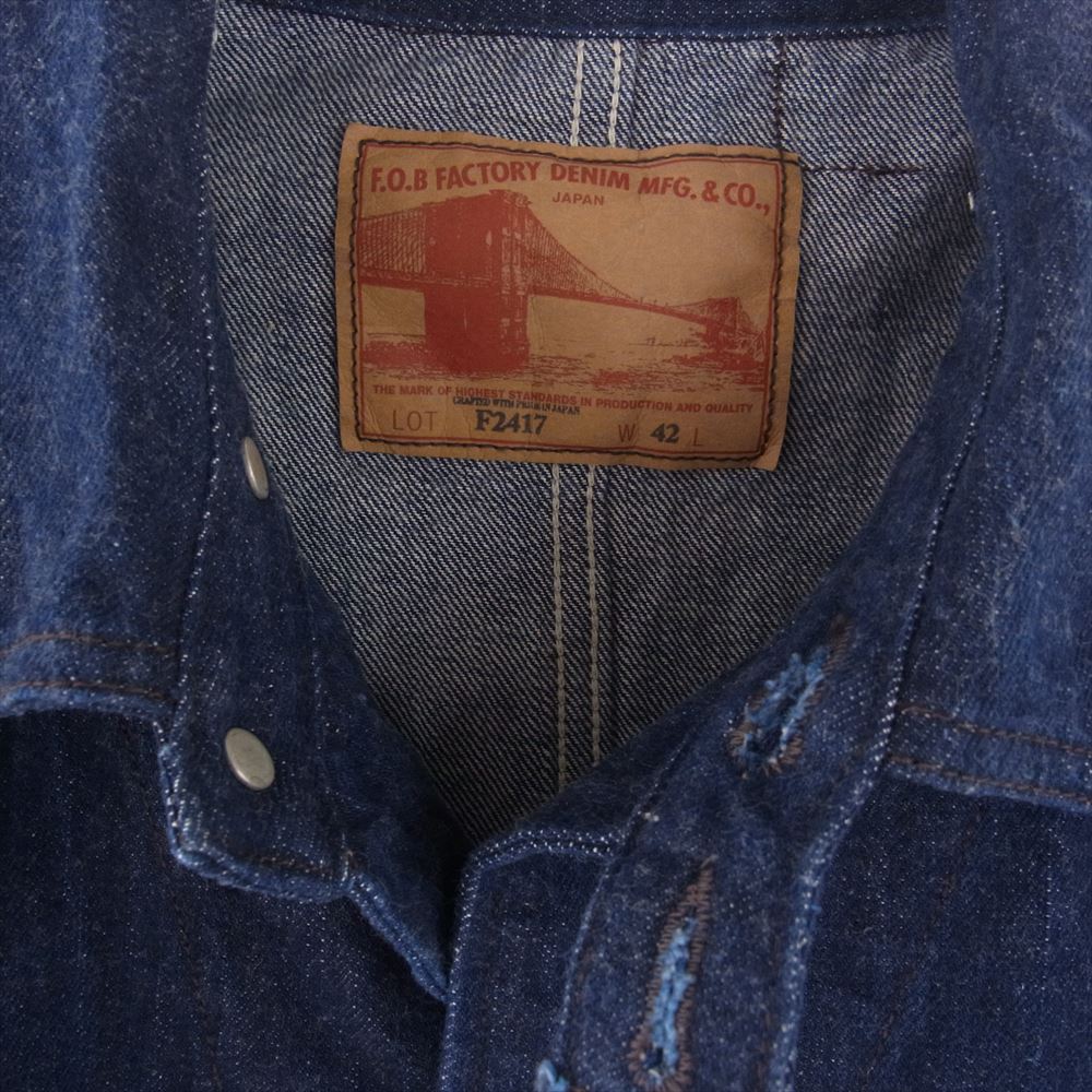 FOB FACTORY エフオービーファクトリー F2417 WW2 DENIM COVER ALL デニム カバーオール ジャケット インディゴブルー系 42【中古】
