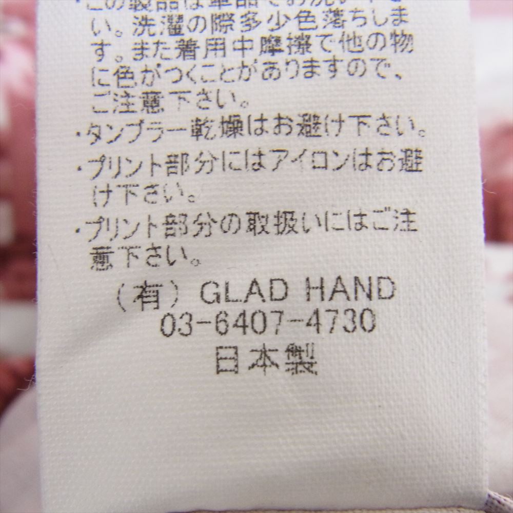 オールドクロウ OC-20-SS-07 プリント 総柄 オープンカラー シャツ 長袖 エンジ系 M【中古】