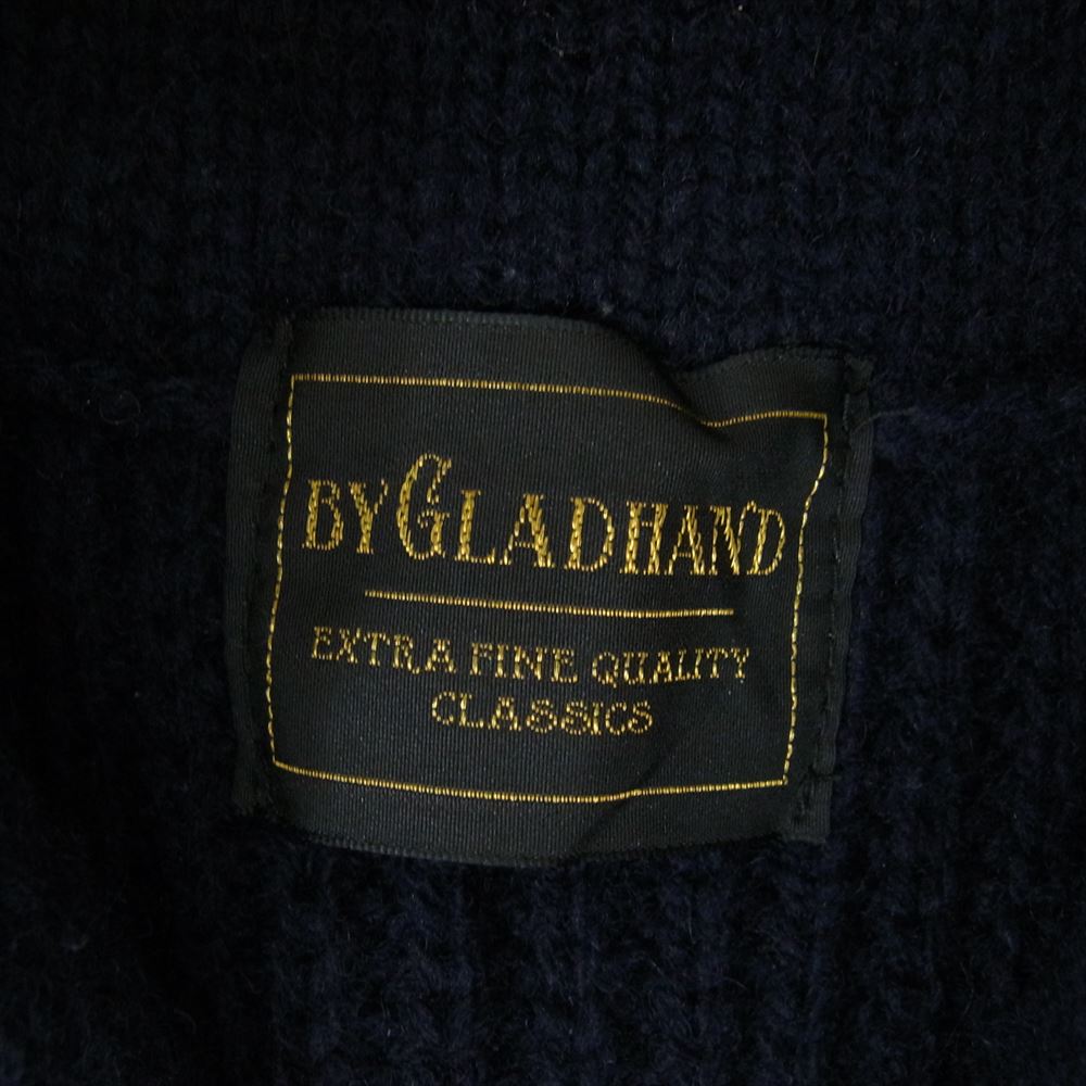 GLADHAND & Co. グラッドハンド ウール ニット ショールカラー カーディガン ネイビー系 L【中古】