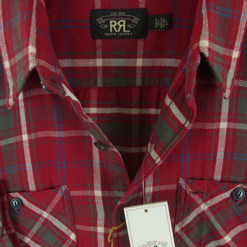 RRL ダブルアールエル for Ron Herman Check Work Shirt ロンハーマン チェック ワークシャツ ネルシャツ レッド系 L【極上美品】【中古】