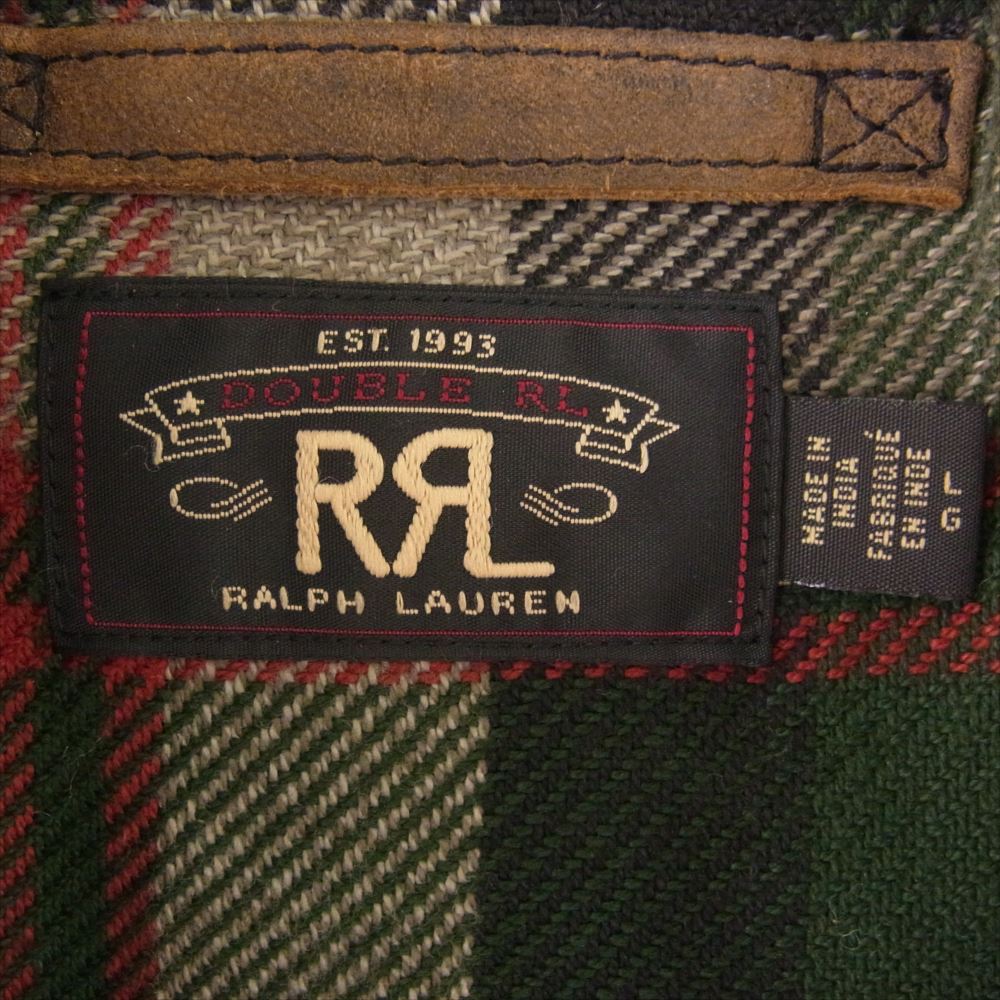 RRL ダブルアールエル シアリングカラー カーコート レザー ジャケット ショールカラー ランチ ムートン コート ブラウン系 L【中古】