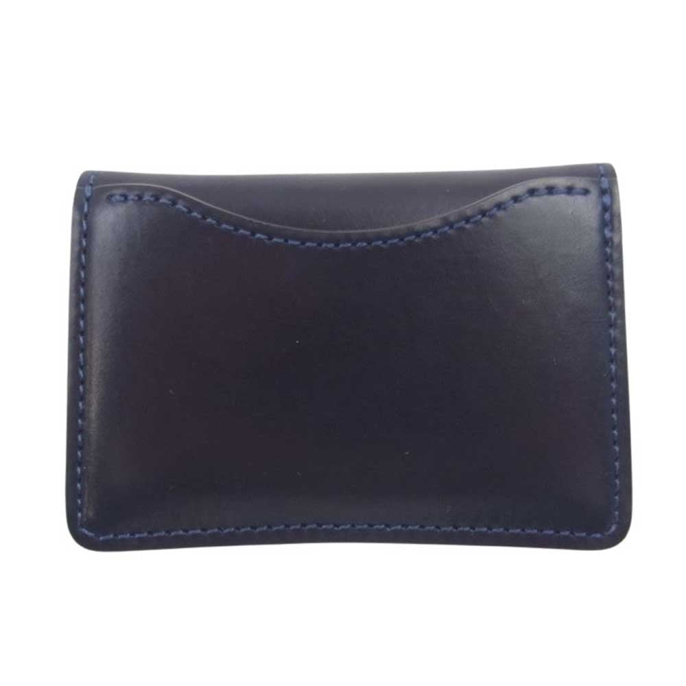 WILDSWANS ワイルドスワンズ tongue タング シェルコードバン カウレザー 馬革 牛革 コンビ ネイビー コインケース ダークネイビー系【美品】【中古】