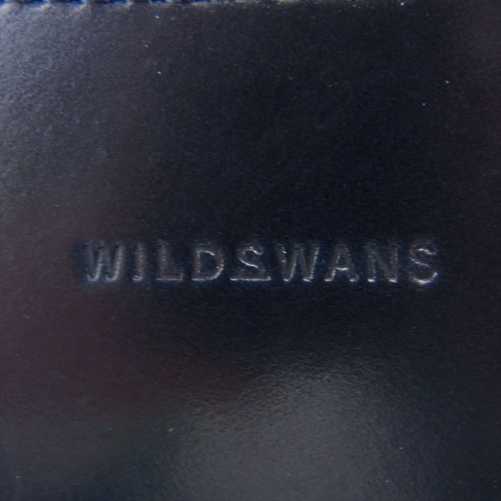 WILDSWANS ワイルドスワンズ tongue タング シェルコードバン カウレザー 馬革 牛革 コンビ ネイビー コインケース ダークネイビー系【美品】【中古】