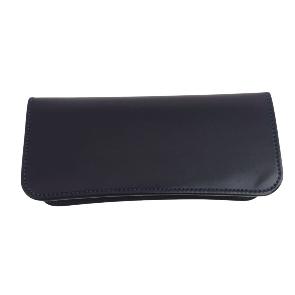 WILDSWANS ワイルドスワンズ css-surfs シェルコードバン カウレザー 馬革 牛革 コンビ ネイビー 二つ折り 長財布  ダークネイビー系【極上美品】【中古】