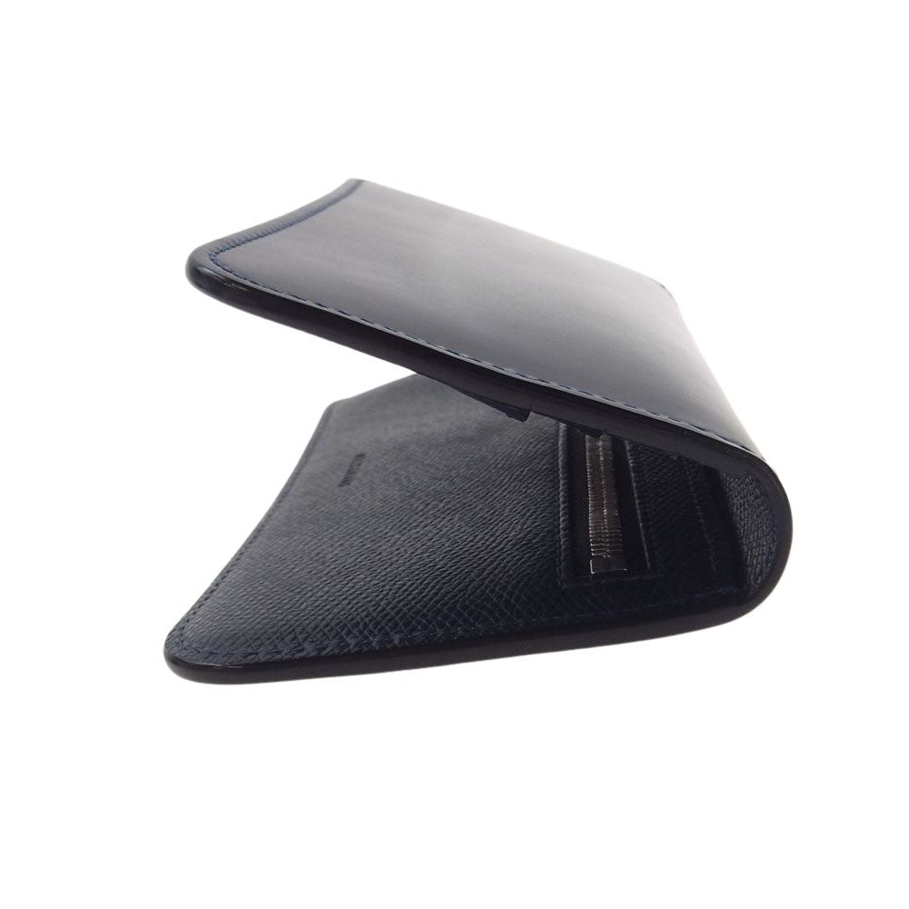 WILDSWANS ワイルドスワンズ css-surfs シェルコードバン カウレザー 馬革 牛革 コンビ ネイビー 二つ折り 長財布  ダークネイビー系【極上美品】【中古】