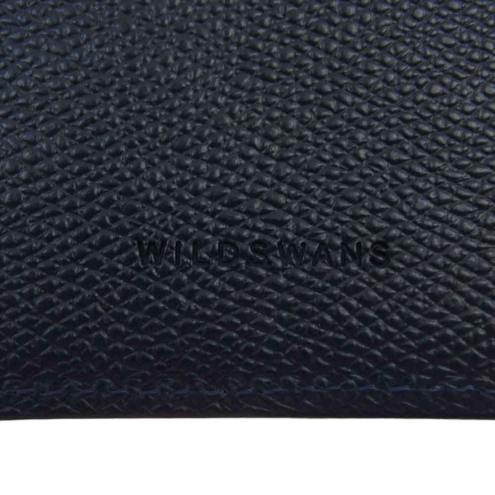 WILDSWANS ワイルドスワンズ css-surfs シェルコードバン カウレザー 馬革 牛革 コンビ ネイビー 二つ折り 長財布  ダークネイビー系【極上美品】【中古】