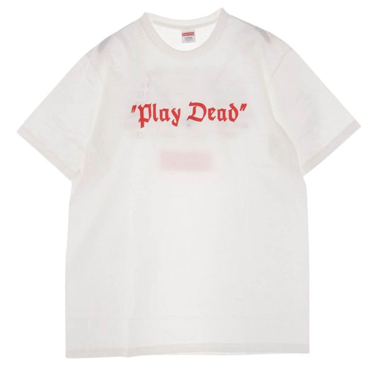 Supreme シュプリーム 22AW  Play Dead Tee フロント ロゴ プリント 半袖 Tシャツ ホワイト系 L【新古品】【未使用】【中古】