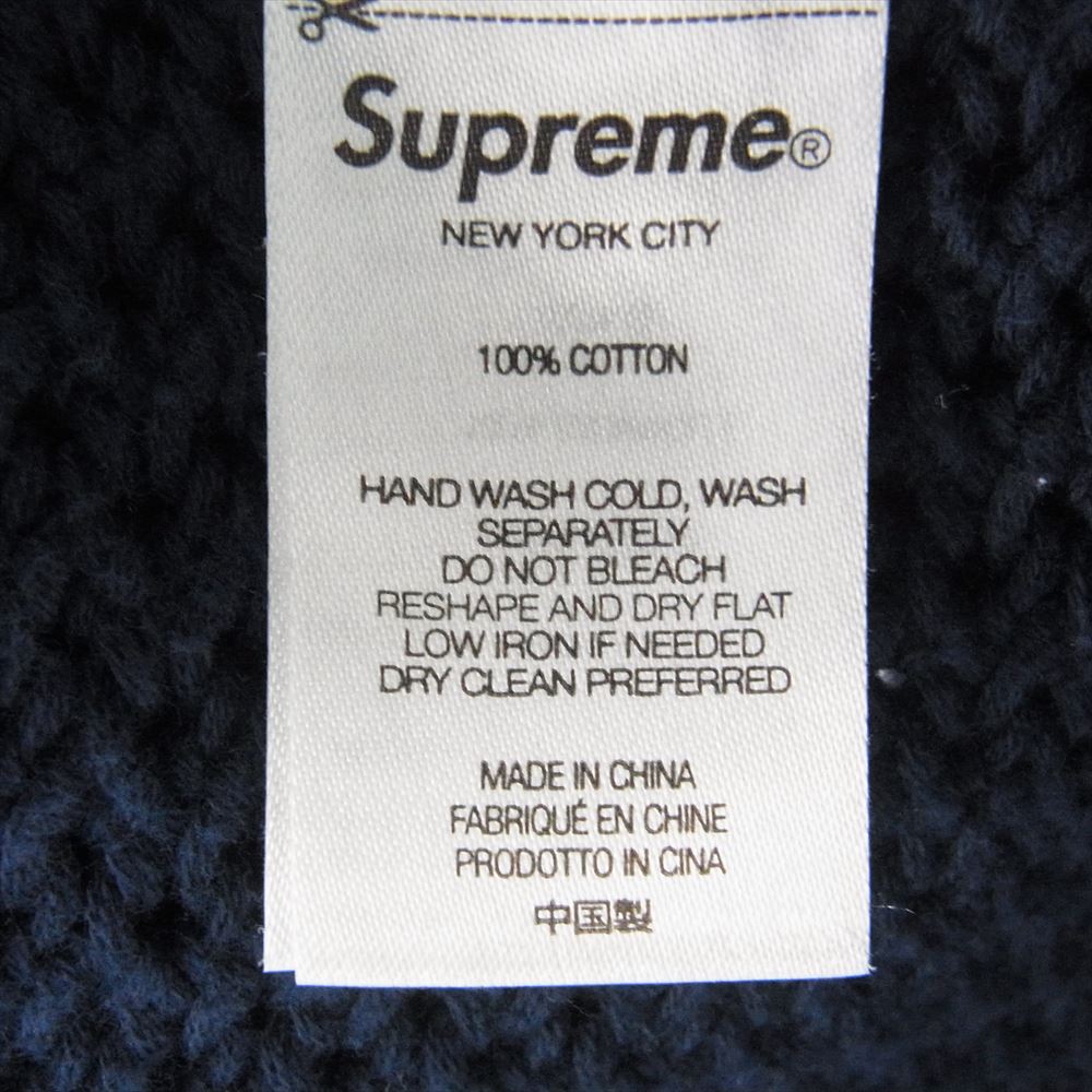 Supreme シュプリーム 20AW Textured Small Box Sweater スモールボックスロゴ クルーネック ニット セーター ネイビー系 L【中古】