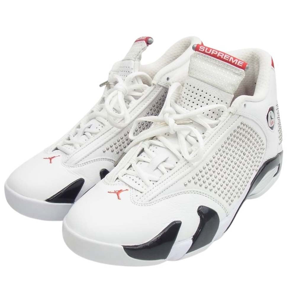 Supreme シュプリーム 19SS BV7630-106 × Nike Air Jordan 14 Retro White University Red ナイキ エアジョーダン14 レトロ ホワイト ユニバーシティレッド スニーカー ホワイト系 27cm【中古】