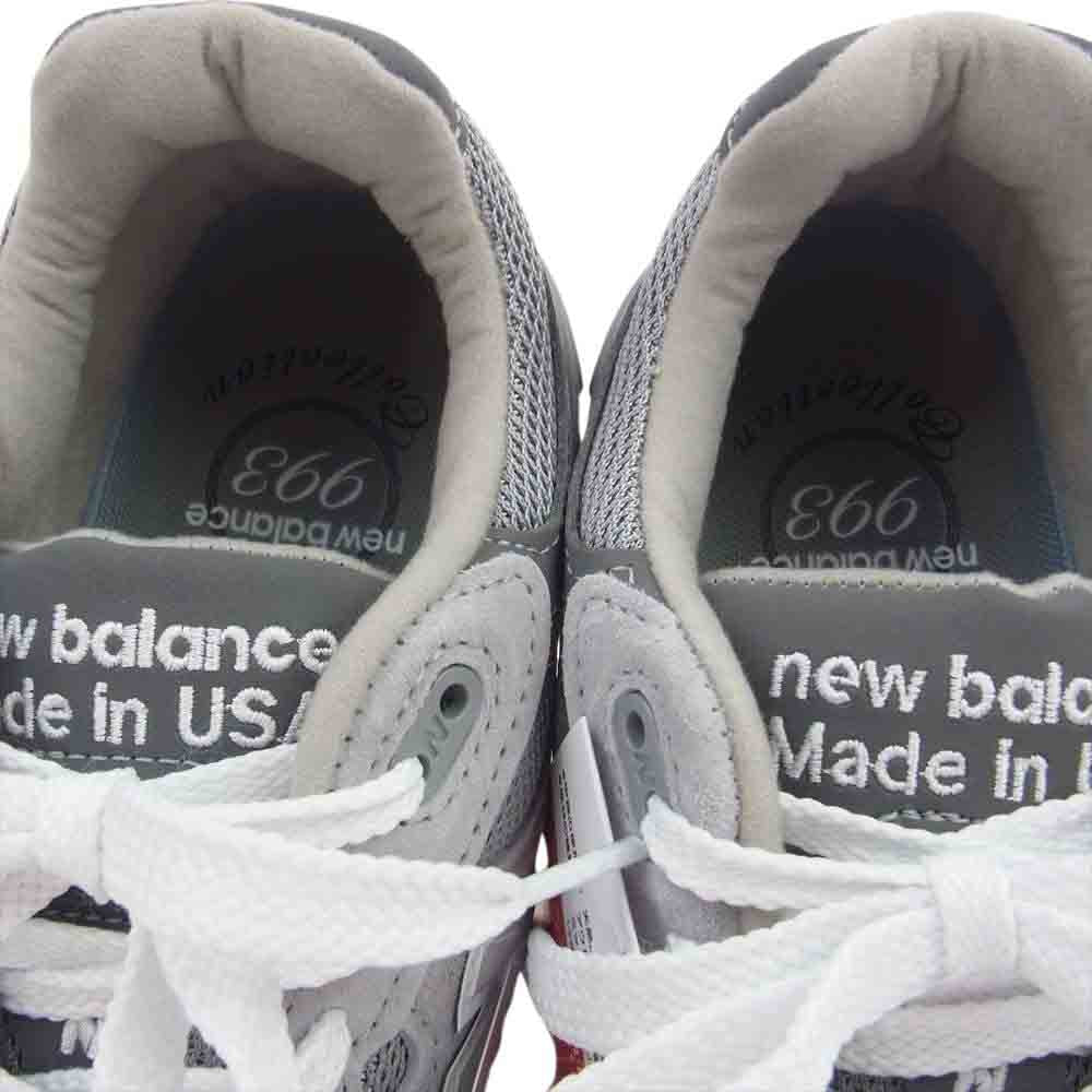 NEW BALANCE ニューバランス MR993GL USA製 MADE IN USA スエード ローカット スニーカー グレー系 26cm【新古品】【未使用】【中古】