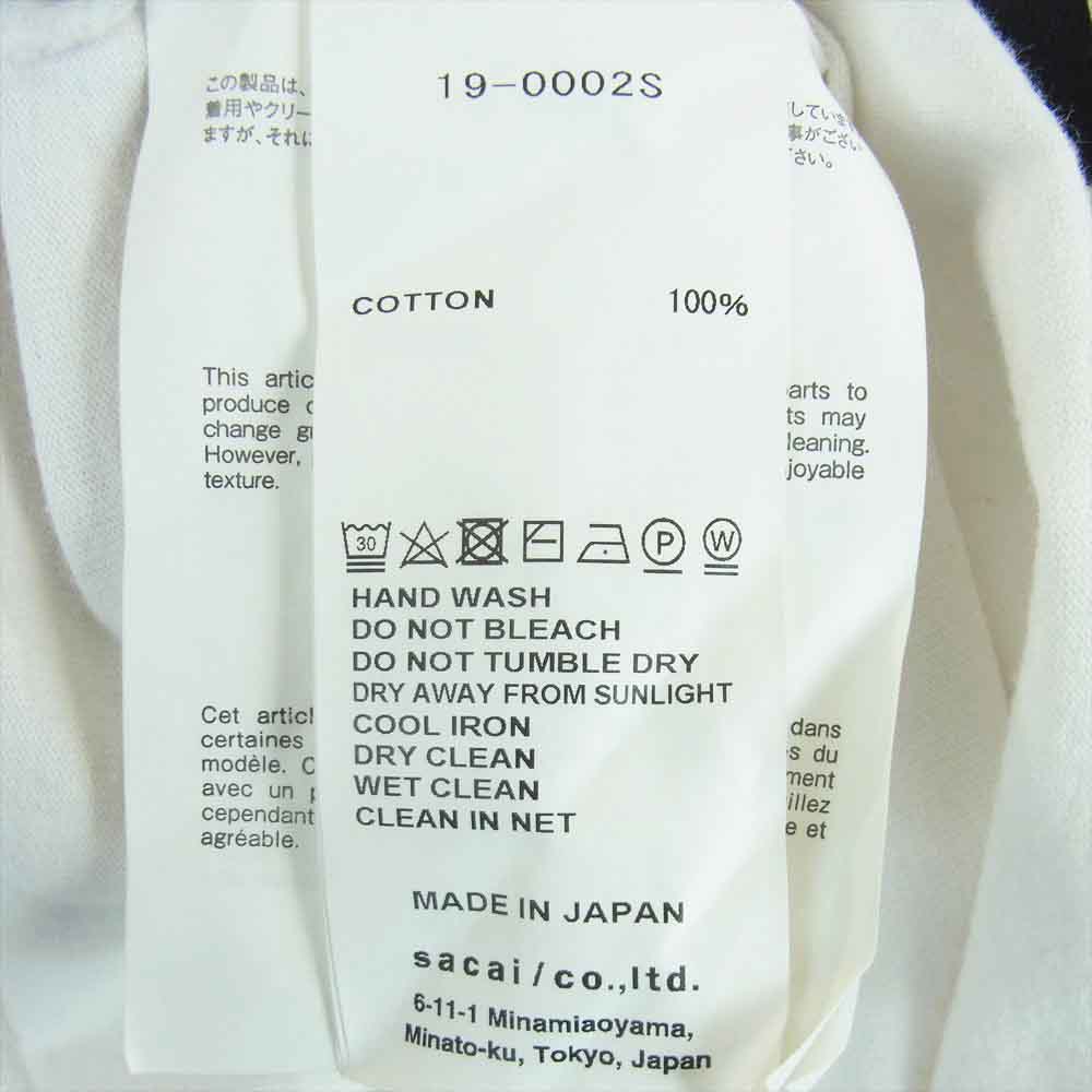 Sacai サカイ 19-0002S Melting Pot T-shirts メルティングポット クルーネック プリント 半袖 Tシャツ ホワイト ホワイト系 3【中古】