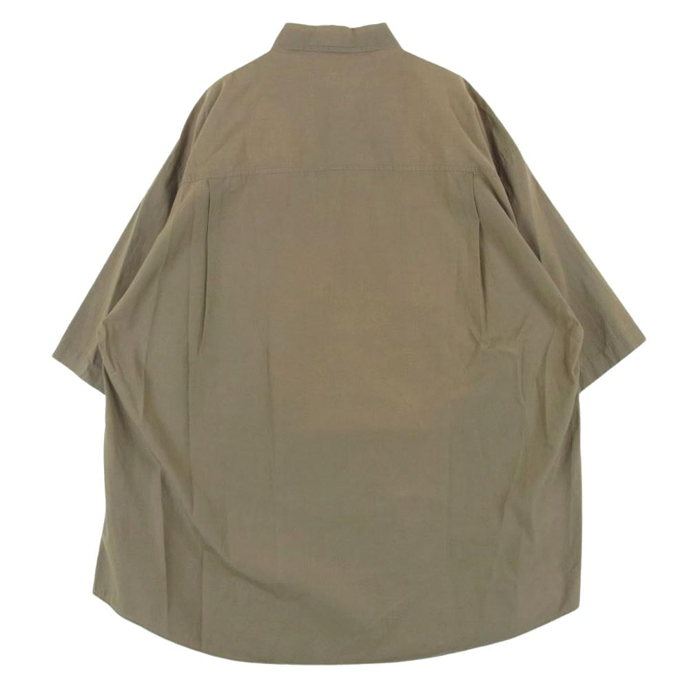 AURALEE オーラリー 19SS A9SS02TN  WASHED FINX TWILL HALF SLEEVED BIG SHIRTS ウォッシュドフィンクス ツイル ハーフスリーブ オーバーサイズ 半袖 ボタン シャツ ブラウン系 4【中古】