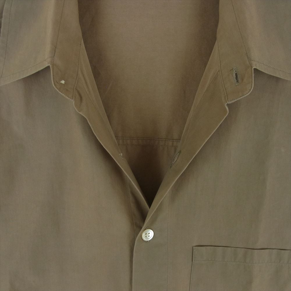 AURALEE オーラリー 19SS A9SS02TN  WASHED FINX TWILL HALF SLEEVED BIG SHIRTS ウォッシュドフィンクス ツイル ハーフスリーブ オーバーサイズ 半袖 ボタン シャツ ブラウン系 4【中古】