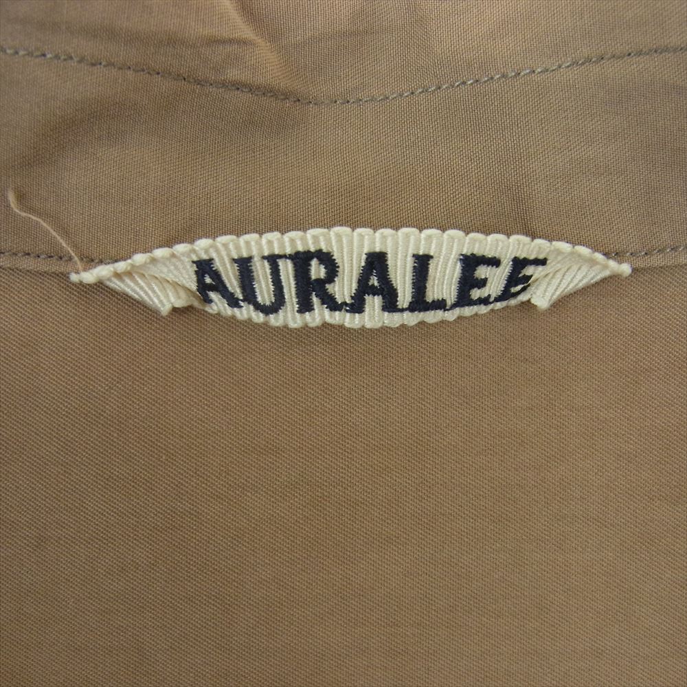 AURALEE オーラリー 19SS A9SS02TN  WASHED FINX TWILL HALF SLEEVED BIG SHIRTS ウォッシュドフィンクス ツイル ハーフスリーブ オーバーサイズ 半袖 ボタン シャツ ブラウン系 4【中古】