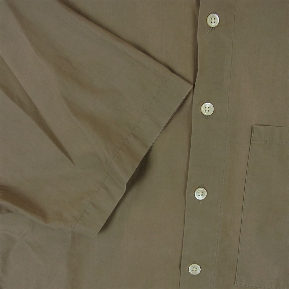 AURALEE オーラリー 19SS A9SS02TN  WASHED FINX TWILL HALF SLEEVED BIG SHIRTS ウォッシュドフィンクス ツイル ハーフスリーブ オーバーサイズ 半袖 ボタン シャツ ブラウン系 4【中古】