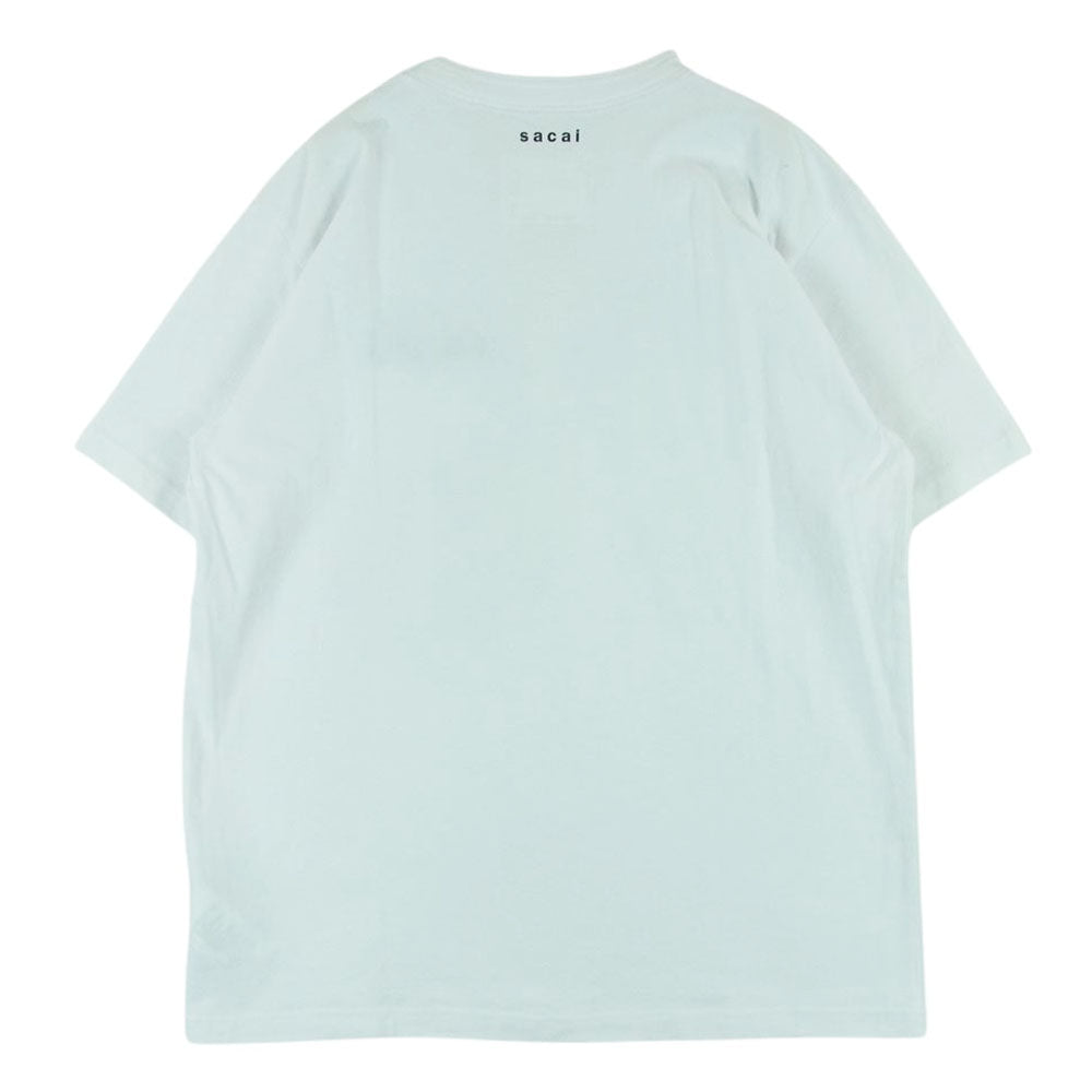 Sacai サカイ 21-02858 KAWS Embroidery T-Shirt カウズ Wネーム エンブロイダリー ロゴ刺繍 ポケット付き 半袖 Tシャツ ホワイト系 3【中古】