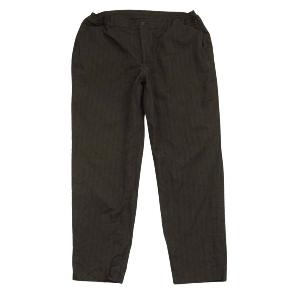 COMME des GARCONS HOMME DEUX コムデギャルソンオムドゥ 21SS AD2020 DG-P031 ポリエステル縮絨 ポリ縮 製品加工 ストライプ テーパード パンツ ブラウン系 M【中古】