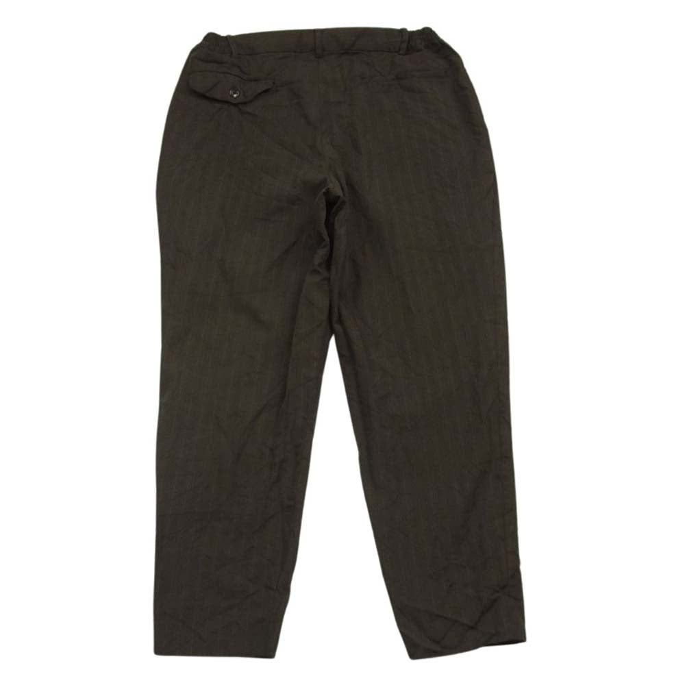 COMME des GARCONS HOMME DEUX コムデギャルソンオムドゥ 21SS AD2020 DG-P031 ポリエステル縮絨 ポリ縮 製品加工 ストライプ テーパード パンツ ブラウン系 M【中古】