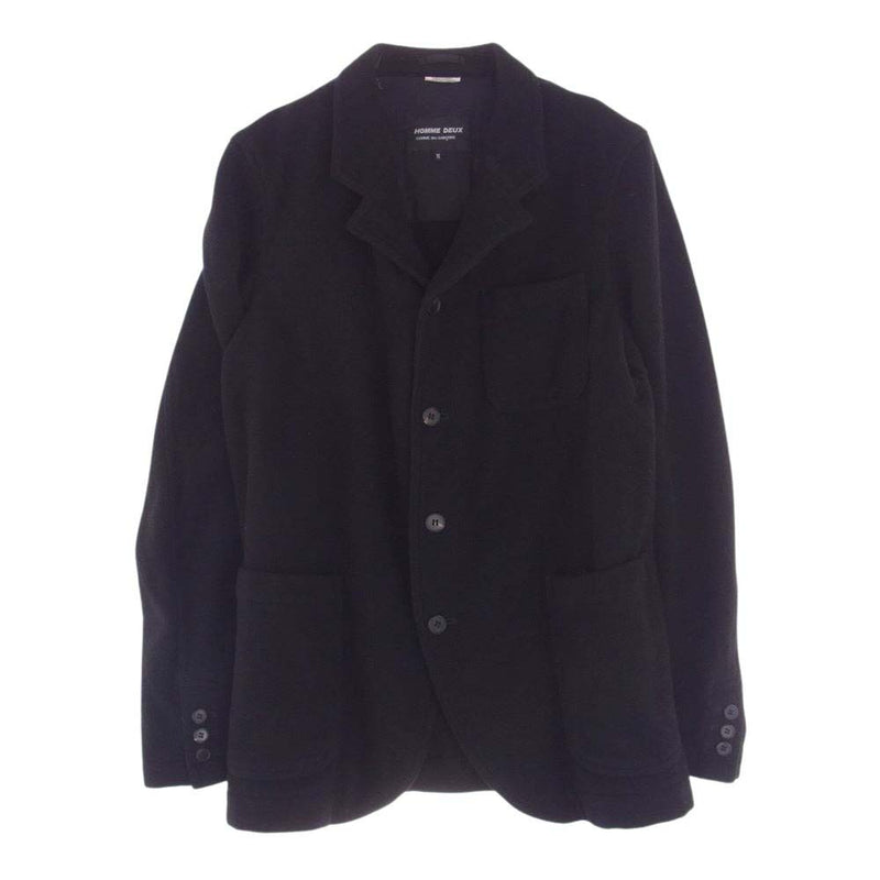 COMME des GARCONS HOMME DEUX コムデギャルソンオムドゥ AD2015 DP-J044 圧縮ウール 製品加工 2WAYカラー テーラードジャケット ブラック系 M【中古】