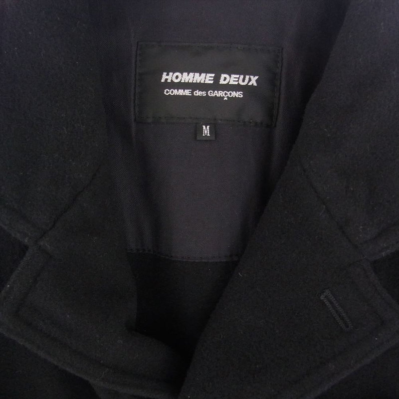 COMME des GARCONS HOMME DEUX コムデギャルソンオムドゥ AD2015 DP-J044 圧縮ウール 製品加工 2WAYカラー テーラードジャケット ブラック系 M【中古】