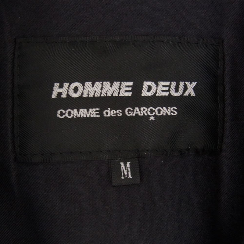 COMME des GARCONS HOMME DEUX コムデギャルソンオムドゥ AD2015 DP-J044 圧縮ウール 製品加工 2WAYカラー テーラードジャケット ブラック系 M【中古】