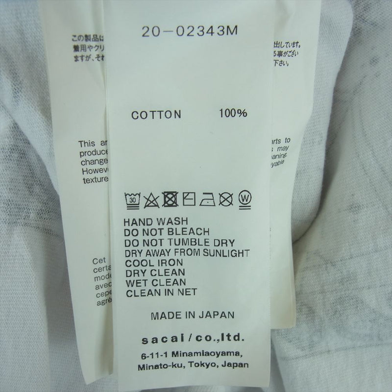 Sacai サカイ 20-02343M Dr.Woo ドクターウー Bandana Print T-Shirt バンダナ プリント 半袖 Tシャツ ホワイト系 3【中古】